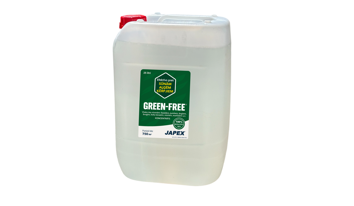Japex GREEN-FREE® 25L - līdzeklis sūnu, aļģu un ķērpju noņemšanai