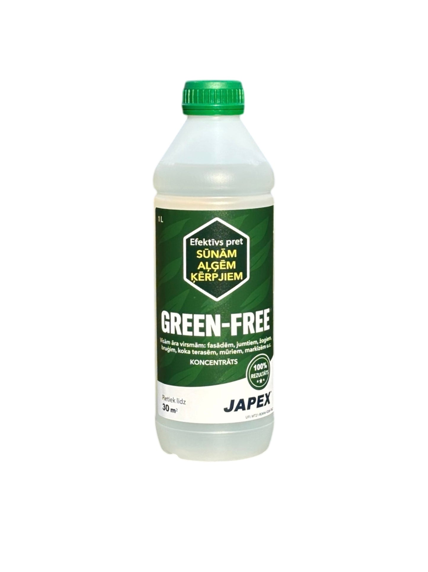 Japex GREEN-FREE® 1L- līdzeklis sūnu, aļģu un ķērpju noņemšanai