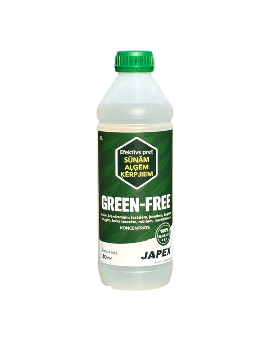Japex GREEN-FREE® 1L- līdzeklis sūnu, aļģu un ķērpju noņemšanai